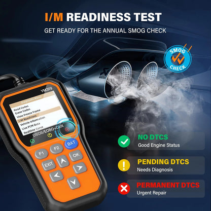 BluSon YM319 OBD2 Scanner Diagnostic Tool with Battery Tester, Check Orange