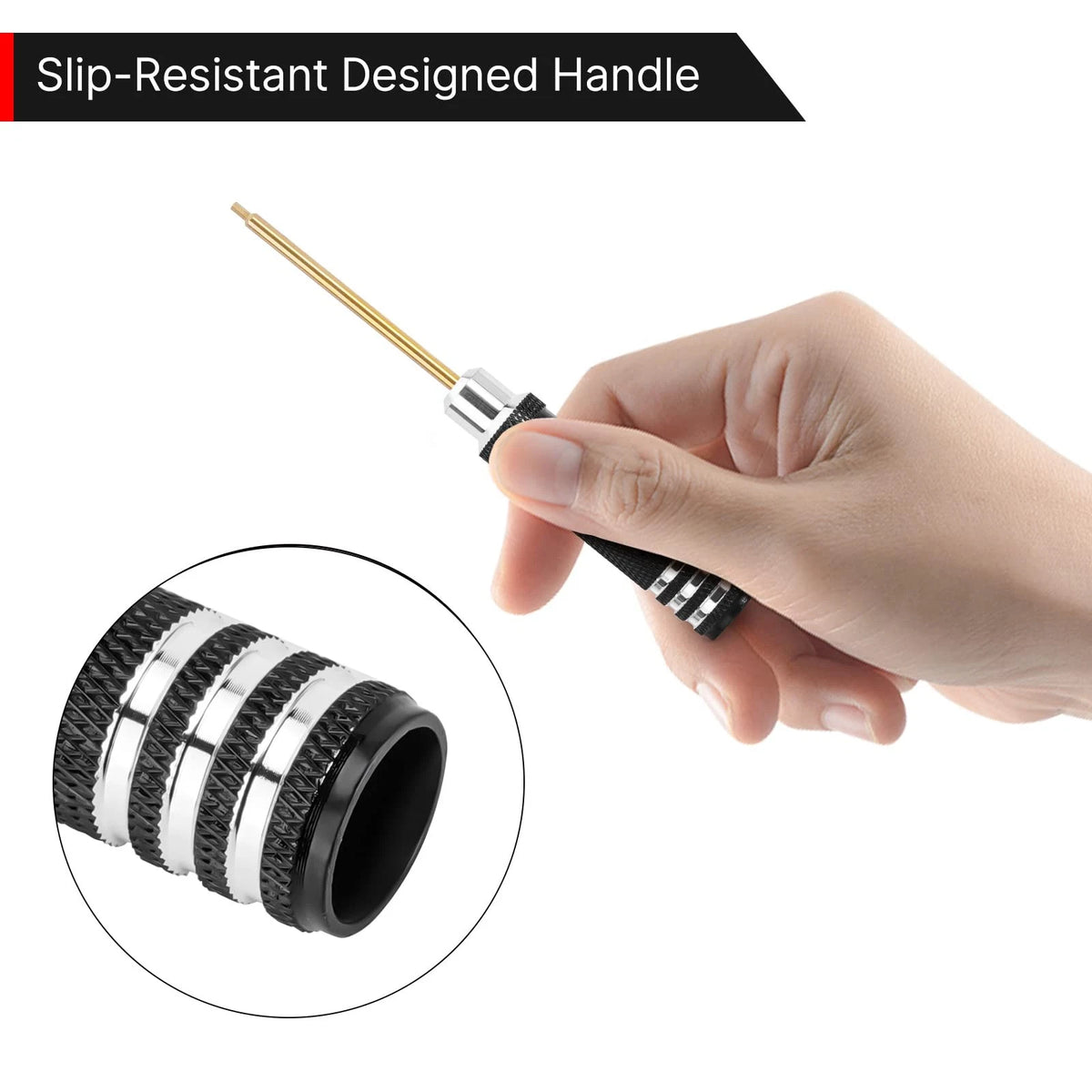 INJORA Short Handle Hex Screwdriver Nut Driver Tools 1/18 1/24 Small, Black