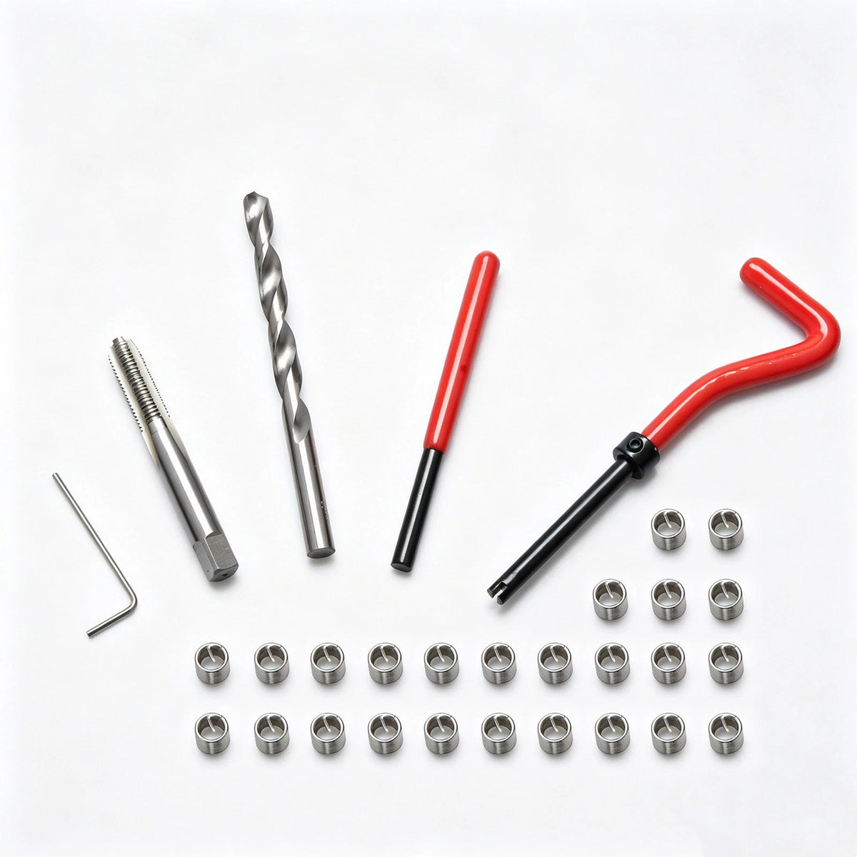 M8 x 1.25 Thread Repair Kit Stainless Steel Insert Set for Aluminum Cast Iron