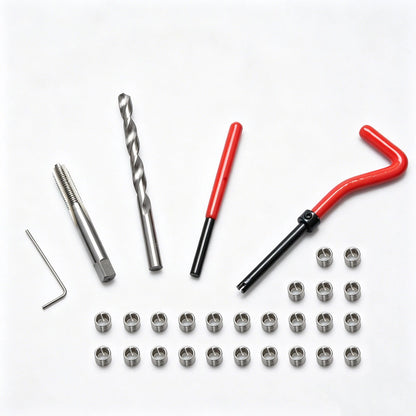 M8 x 1.25 Thread Repair Kit Stainless Steel Insert Set for Aluminum Cast Iron