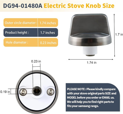 Allstare DG94-01480A Electric Stove knobs Replacement Parts for Samsung Brown