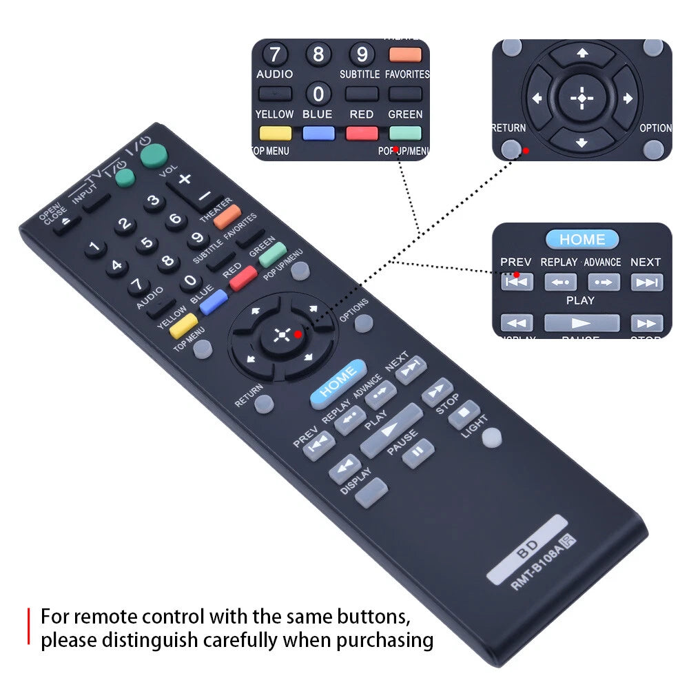 RMT-B108A Remote Control For Sony DVD Player BDP-S363 BDP-S480 BDP-S370