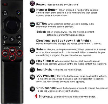 BN59-01457A Remote Control Replacement for Samsung Smart Monitor and Black
