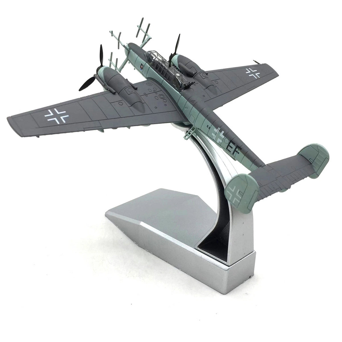 WWII German Bf-110 Fighter G-4 Night Fighter Model 1:100 Alloy Aircraft Model