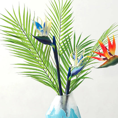 Bacucine Bird of Paradise Artificial Plant 6Pcs Rubber Strelitzia Blue