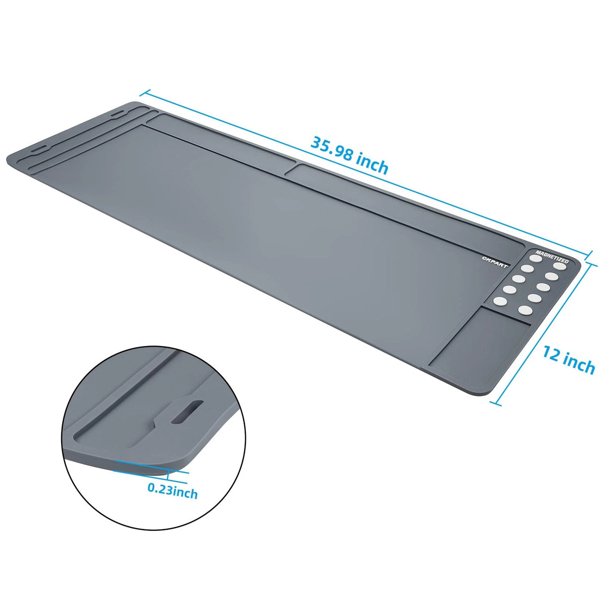CKPART Rifle Gun Cleaning Mat, Anti-Slip Rubber Tactical Magnetic Mat Grey