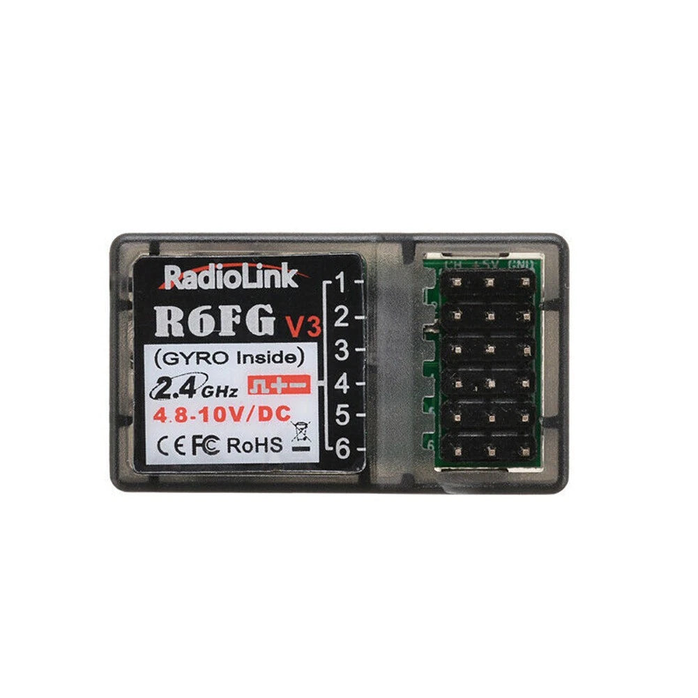 R6FG 2.4Ghz 6CH Gyro RC Receiver for RC6GS RC4GS RC4G T8FB Radiolink Transmitter