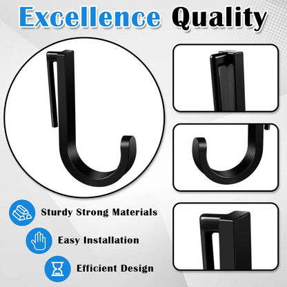 Qiyaz 4 Pcs J Tool Hooks Plastic Multi Purpose Shed Accessories for Black