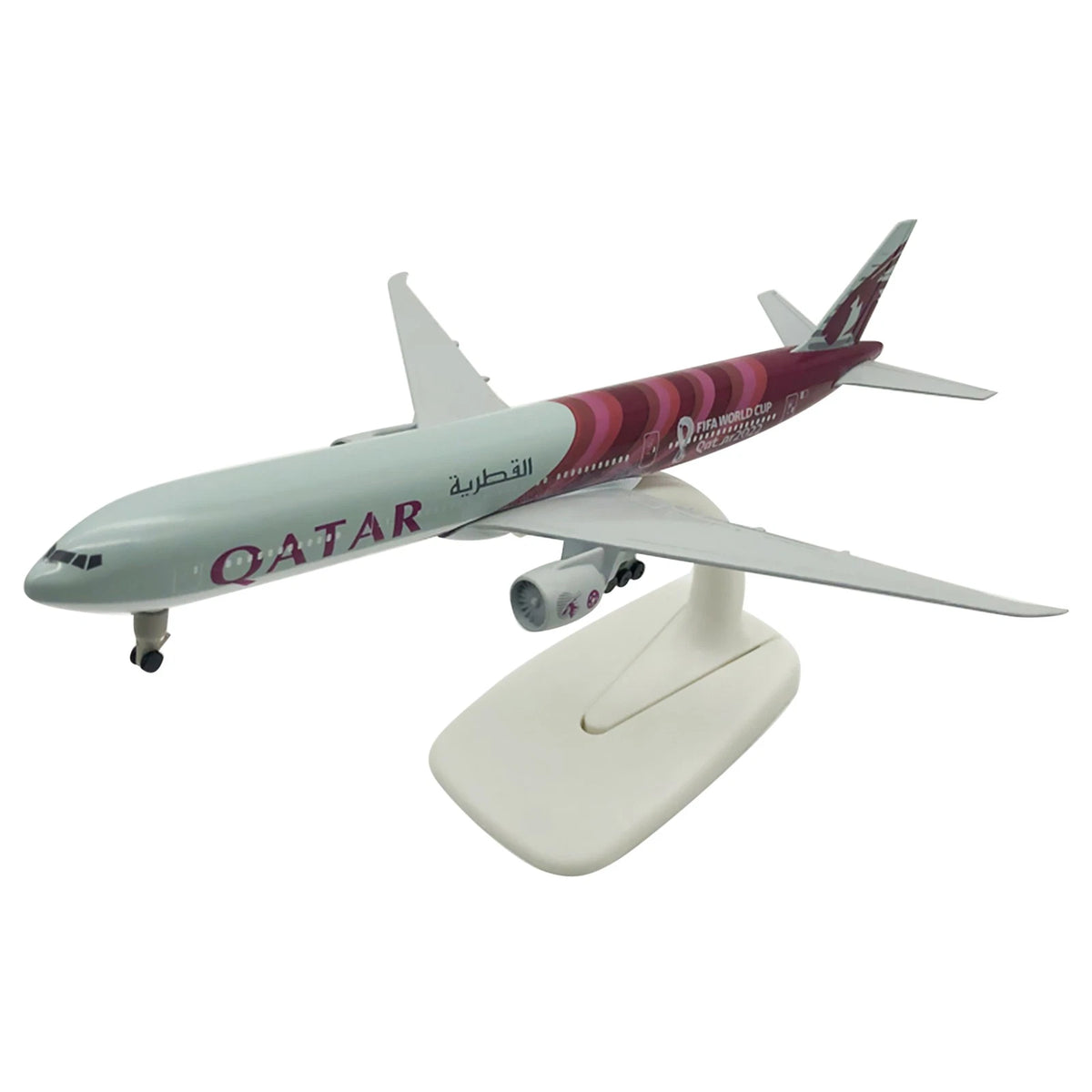 1:400 Qatar World Cup B777 Airplane Alloy Model Souvenir Display with Stand F