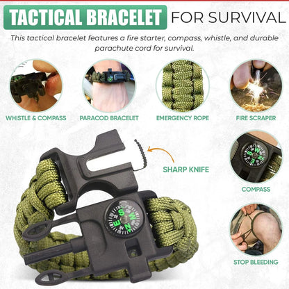 Survival Kit Emergency Supplies -67 Pcs, 14-in-1 Gear: Camo Green