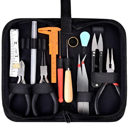 PAXCOO 19Pcs Jewelry Making Tools Kit with Zipper Storage Case for black