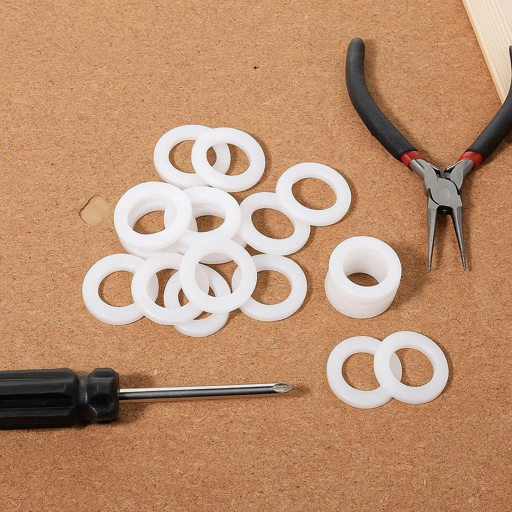 25 pcs 1/2" Silicone Flat Washers – White Sealing Gaskets & Wave 1/2 inch