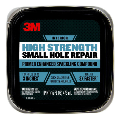 3M High Strength Spackling Compound, 16 oz., Small 16 Fl Oz (Pack of 1), Gray