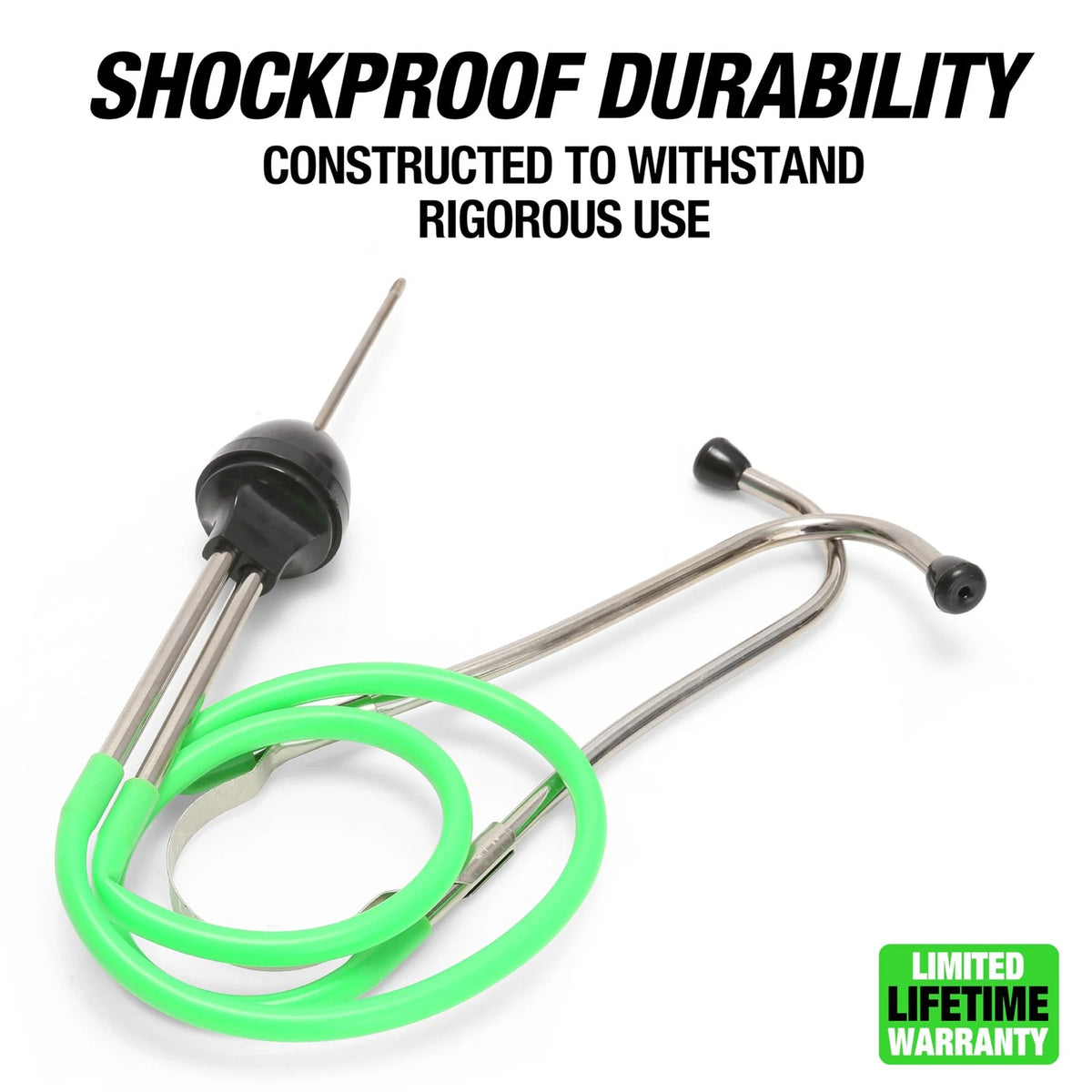 OEMTOOLS 25210 Mechanic's Stethoscope, Diagnose Engine Noise, One Size, Green