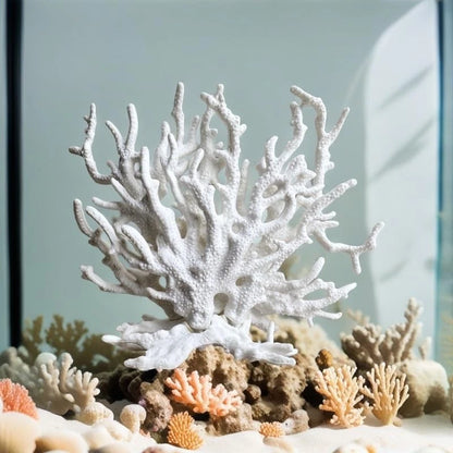 SwandTanpand Fish Tank Decorations,Aquarium Corals Decoration, Medium, White