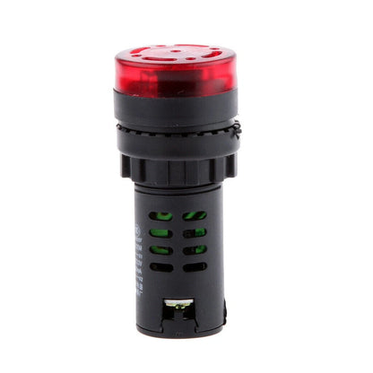 2Pcs 22mm/ 0.9inch Red LED Buzzer Alarm Signal Indicator Flash Light Panel Mount