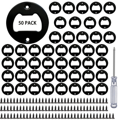 Bottle Opener Insert - 50 Sets Stainless Steel Inserts Kit 50 SETS, Black