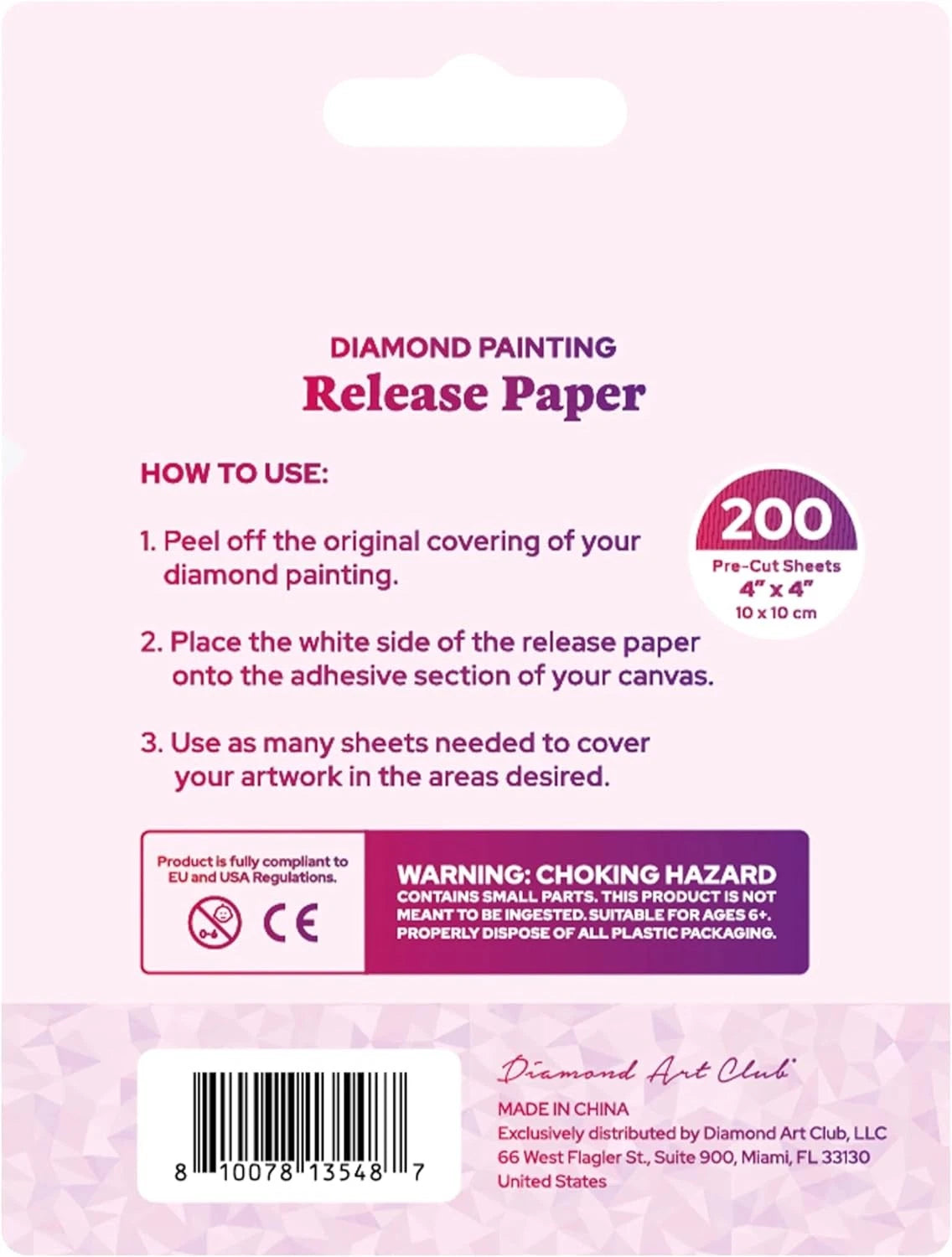 Diamond Art Club 200-Piece Premium Painting Release Paper Pack, white