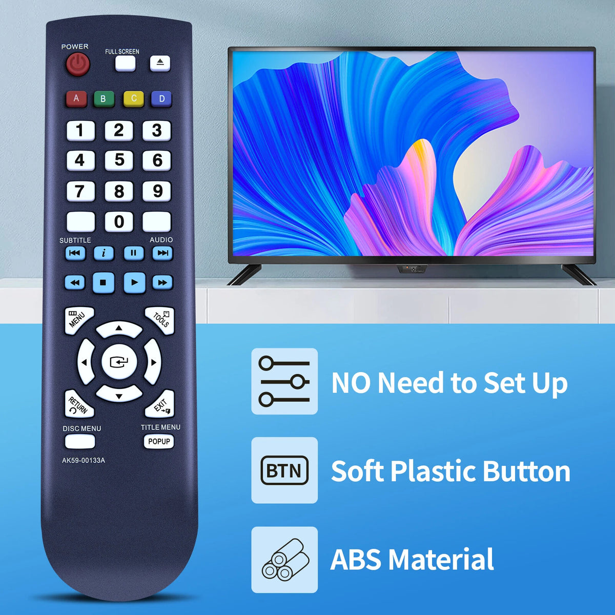 AK59-00133A Remote Control For Samsung Player BD-D5100 BD-D5100/XU