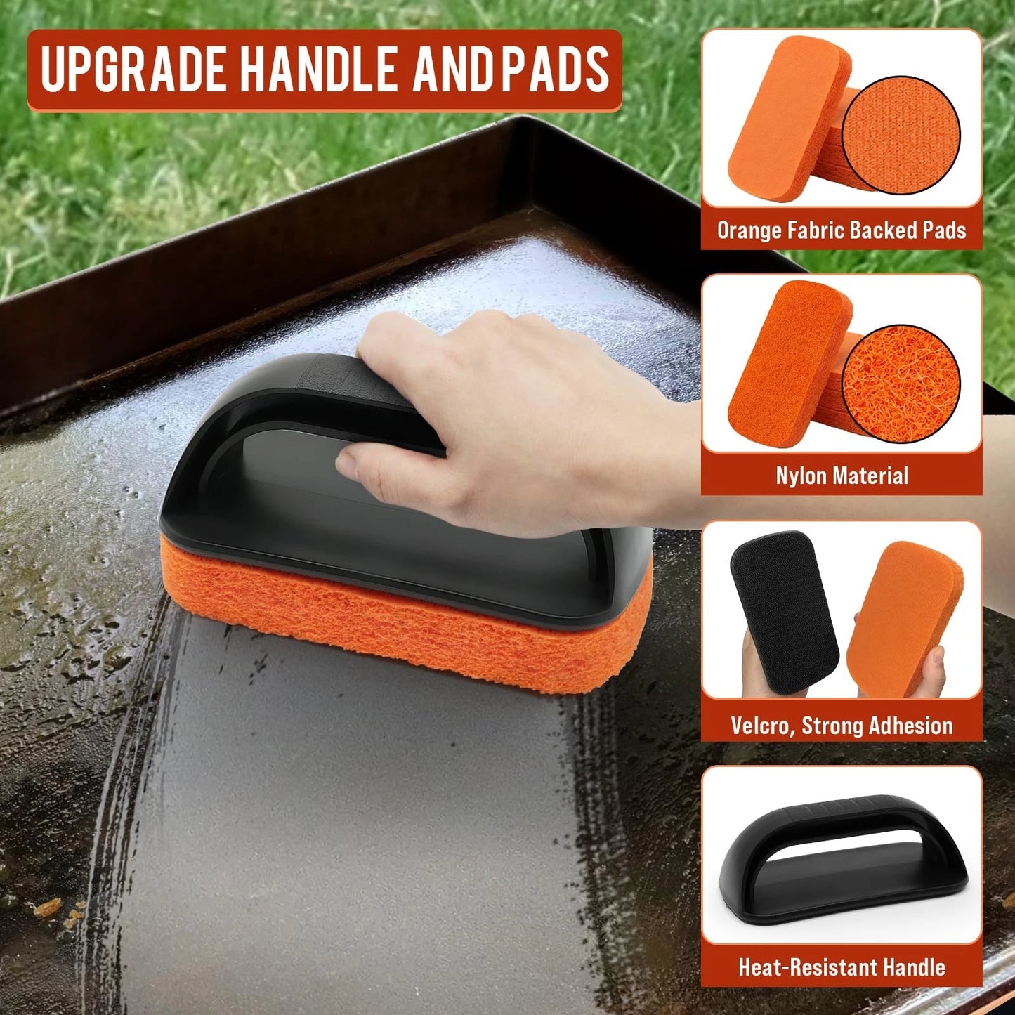 AWEASROY Griddle Cleaning Kit for Blackstone, Flat Top Grill Black