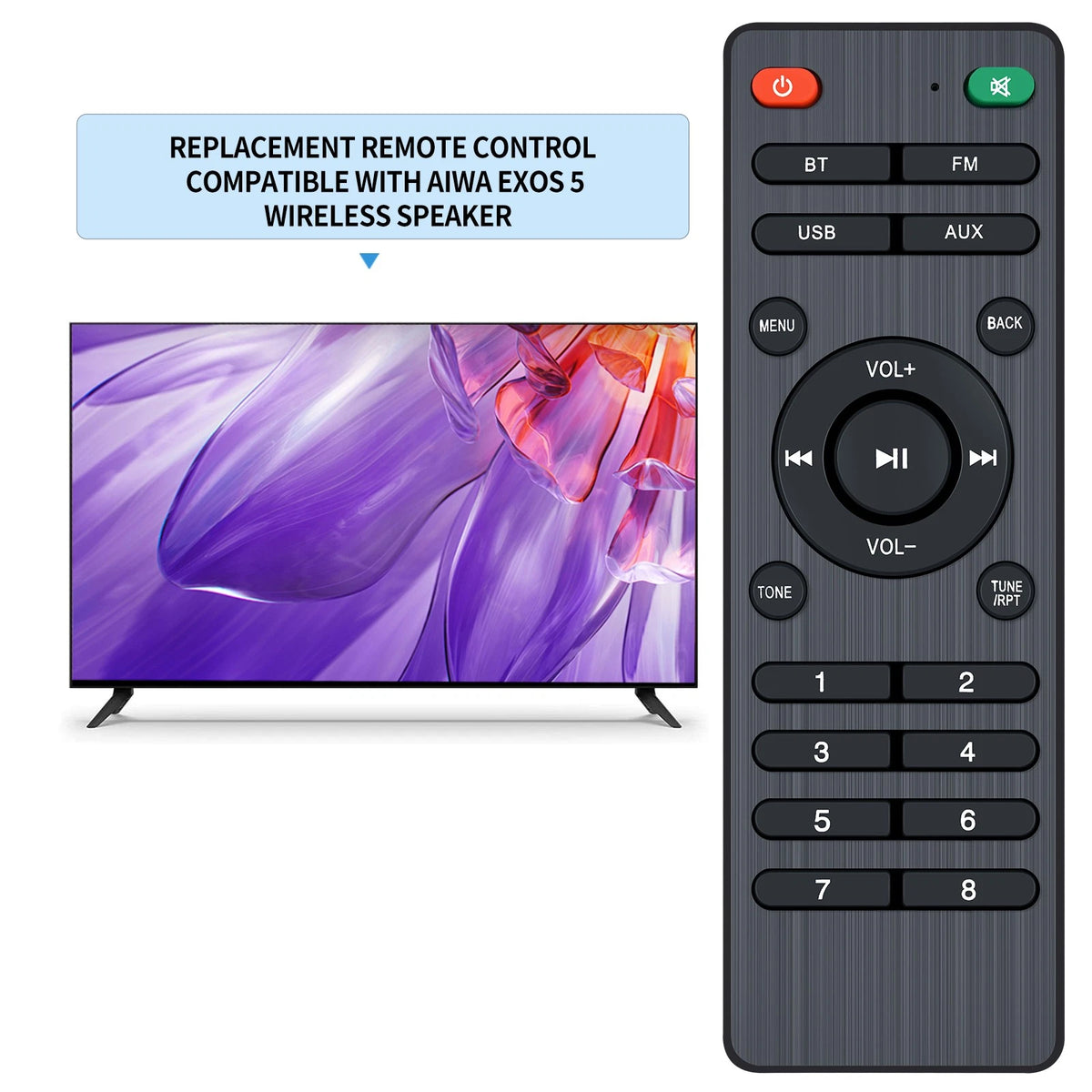 Remote Control For Aiwa Exos 5 Wireless Home Speaker