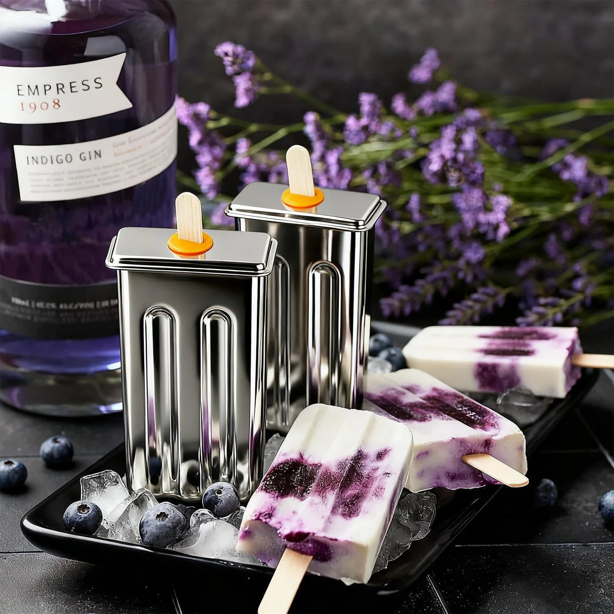 Popsicle Molds Set 10 Pieces Stainless Steel 10.1in x 4.7in x 6.7in, Silver