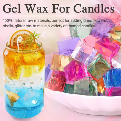 Blingfun Jelly Candle Making Kit,9pcs Gel Wax -7 Colors Medium, Color Mixing