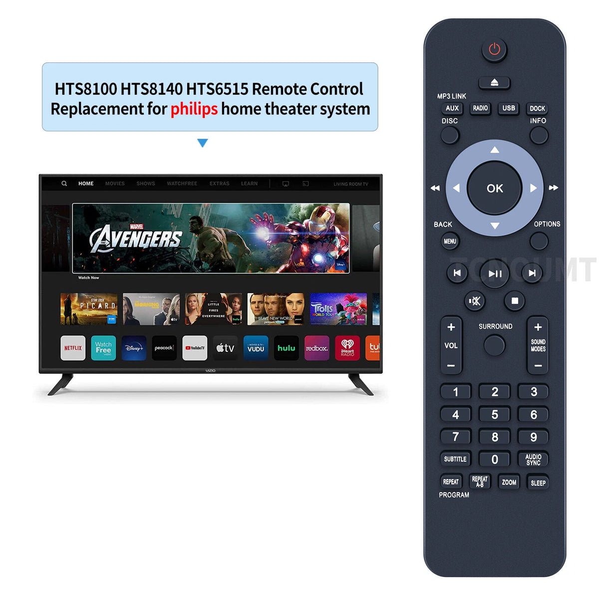 Remote Control For Philips Home Theater System TV HTS8100 HTS8140 HTS6515