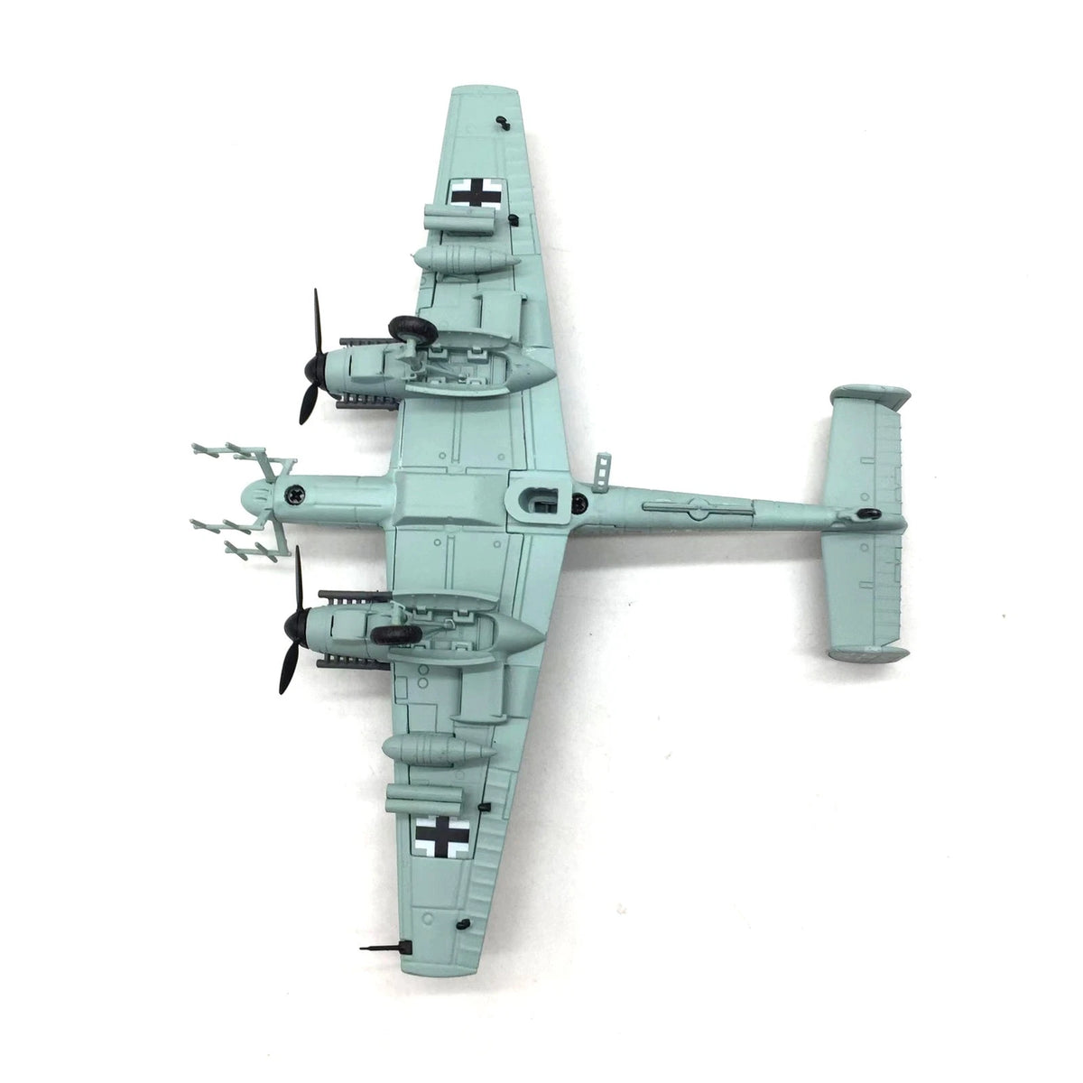 WWII German Bf-110 Fighter G-4 Night Fighter Model 1:100 Alloy Aircraft Model