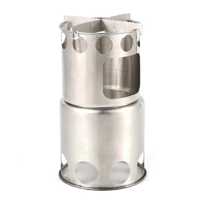 Protable 304 Stainless Steel Outdoor Camping Cookware Wood Stove Hiking Tool