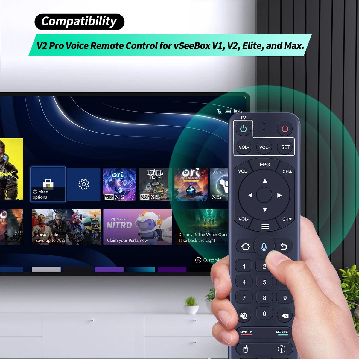 For vSeeBox V2 Pro Bluetooth Voice Remote Control Works for V1 / V2 / Elite/Max