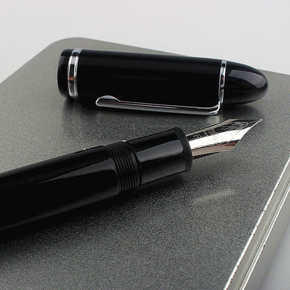 Jinhao X159 Fountain Pen Gift Black With Silver Clip Fine Nib Acrylic Screw Cap