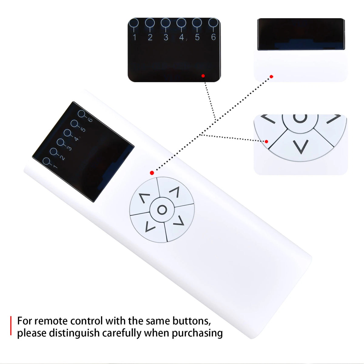 AC114-06B 6 Channel Remote Control For Motorized Wireless Blinds Controller
