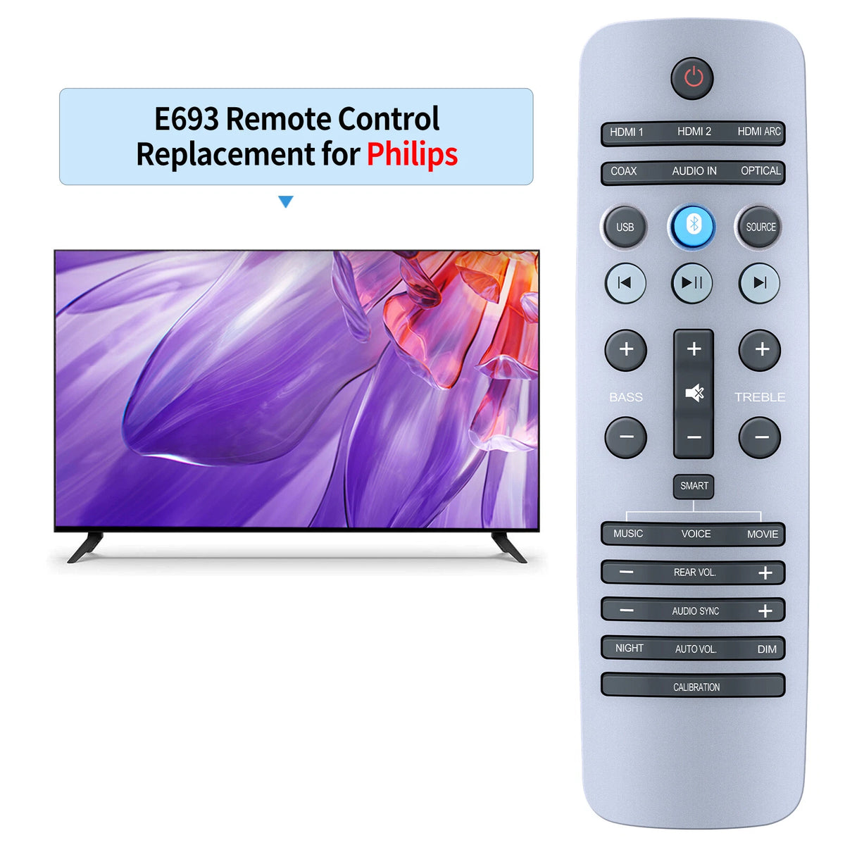 Remote Control For Philips Fidelio E6 E6/12 E6/93 Sound Bar Speaker System