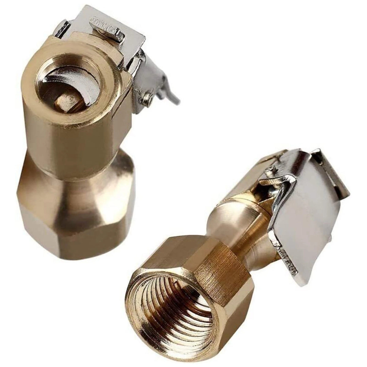 2PCS Open Flow Straight Lock-On Air Chuck with Clip for Tire Inflator Car Tool