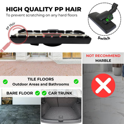 Replacement Vacuum Head Compatible with Miele 35MM Connection, Black