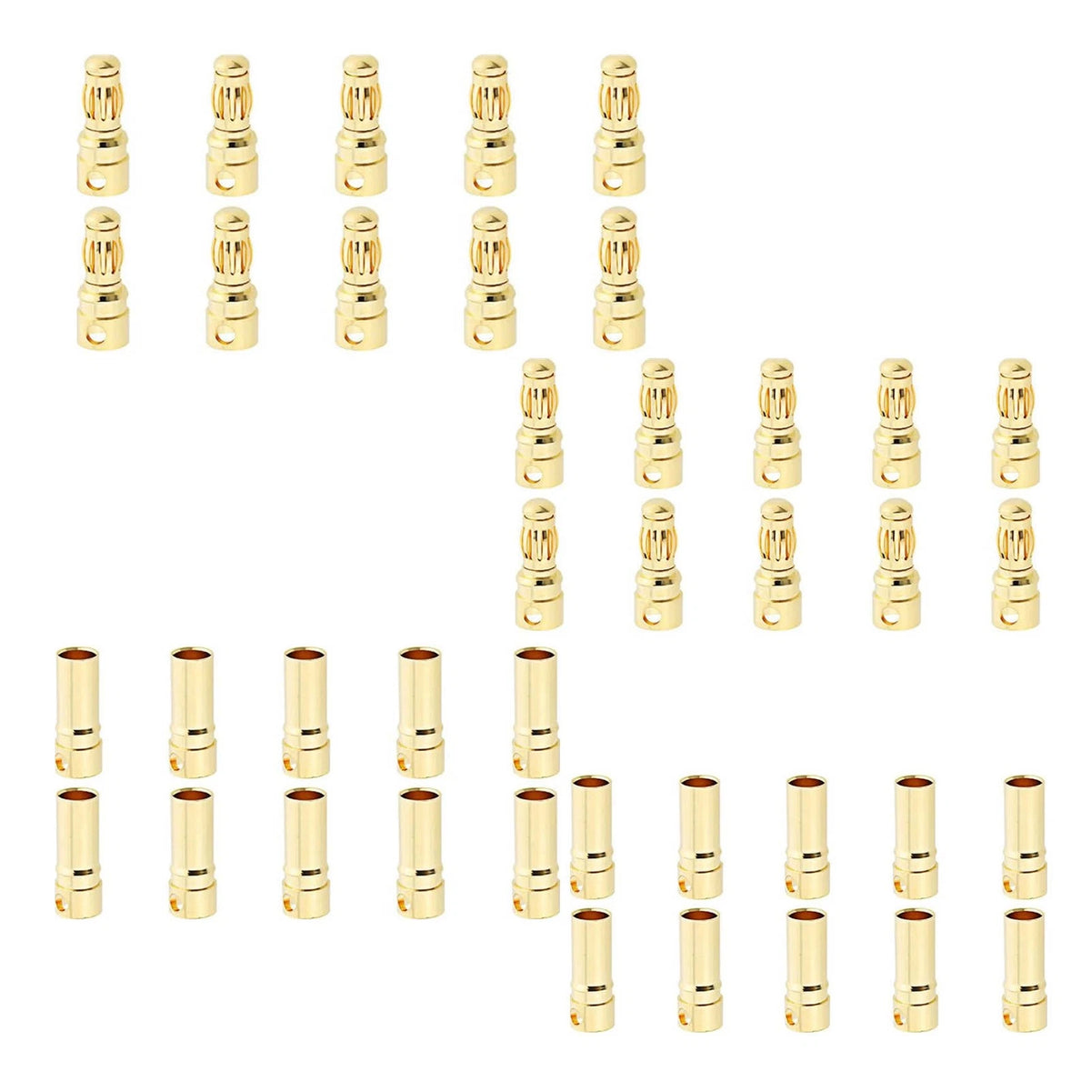 40pcs 3.5mm Gold Bullet Banana Connector Plug   for RC Motor ESC Battery