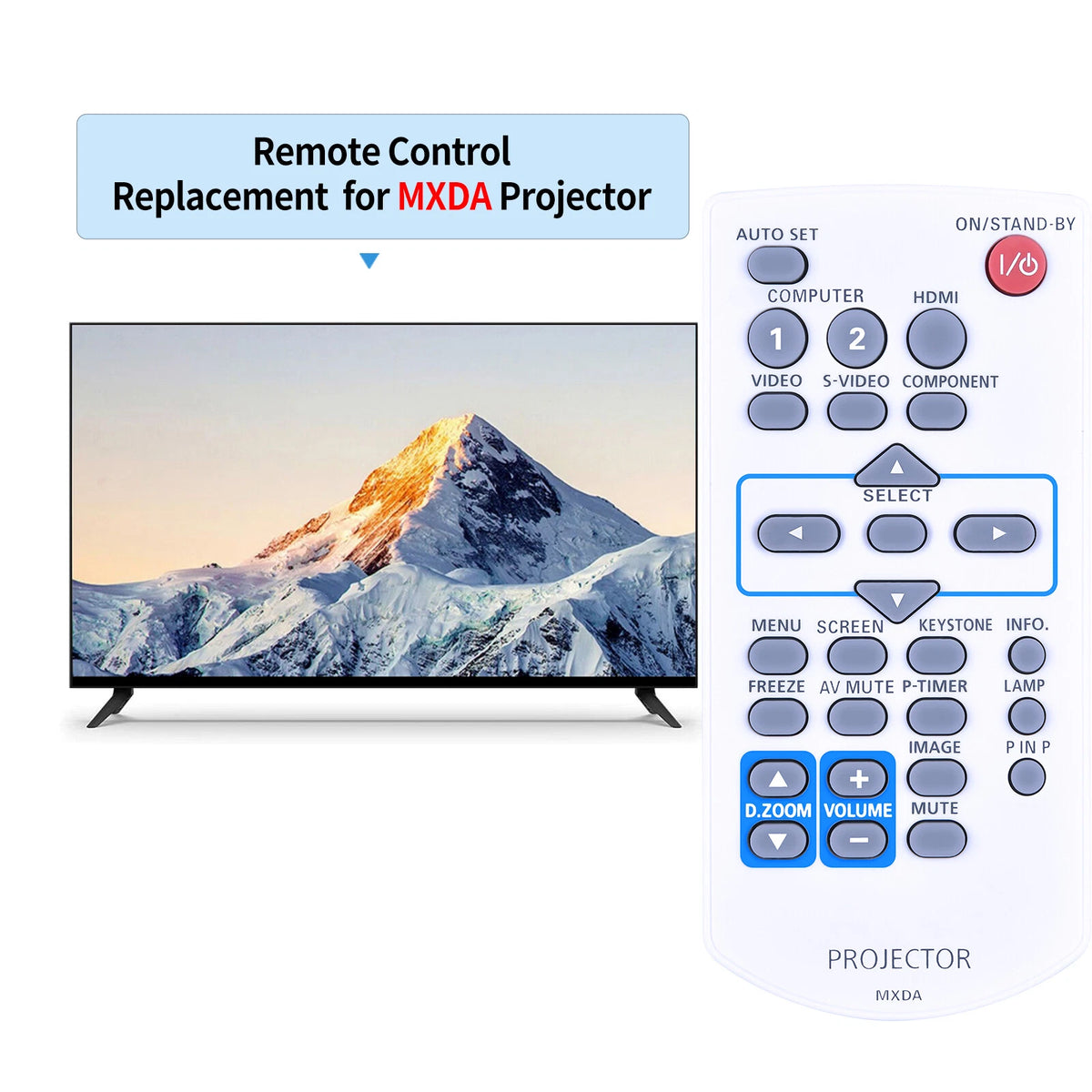 MXDA Replaced Remote Control Compatible with Panasonic LCD Projector