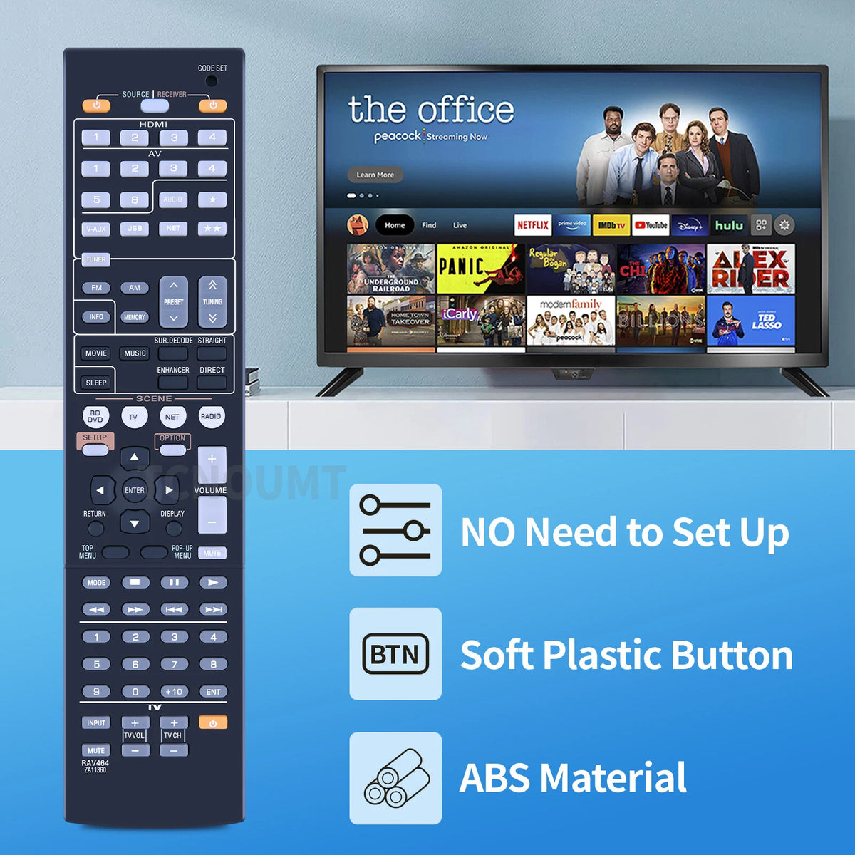 RAV464 ZA11360 Replacement Remote Control For Yamaha AV Receiver