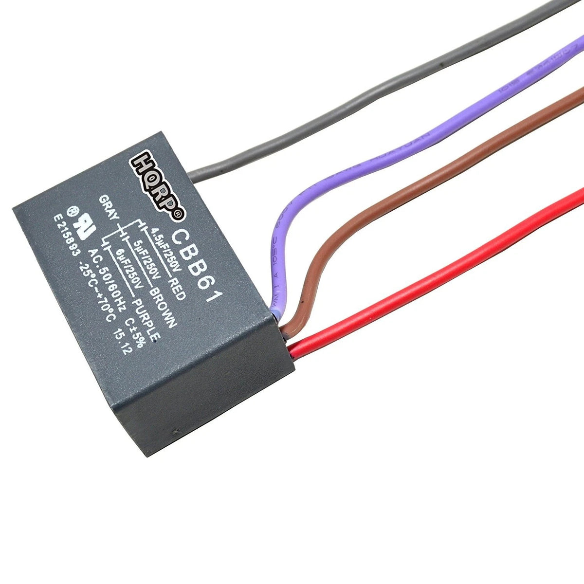 HQRP Capacitor Compatible with Hampton Bay Ceiling Fan 4.5uf+5uf+6uf Black