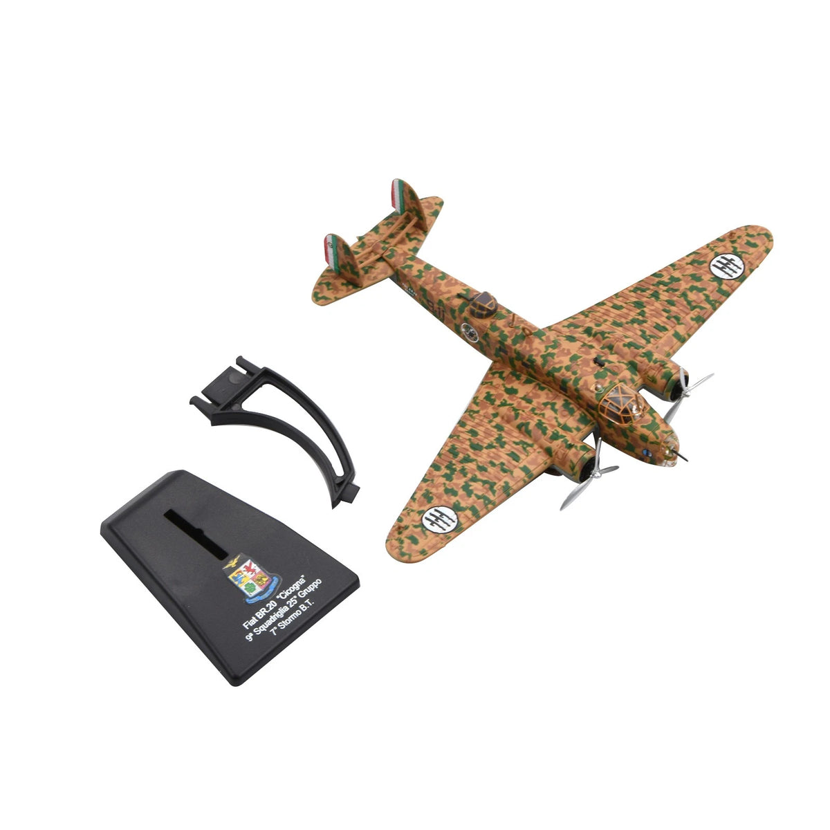WWII Italian Air Force For Fiat BR.20 1:144 Alloy Model With Rotating Propeller