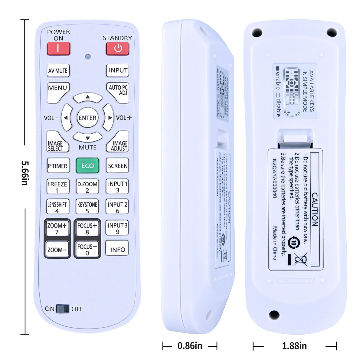 N2QAYA000040 Remote Control For Panasonic Projector PT-EX500E PT-EX500EL