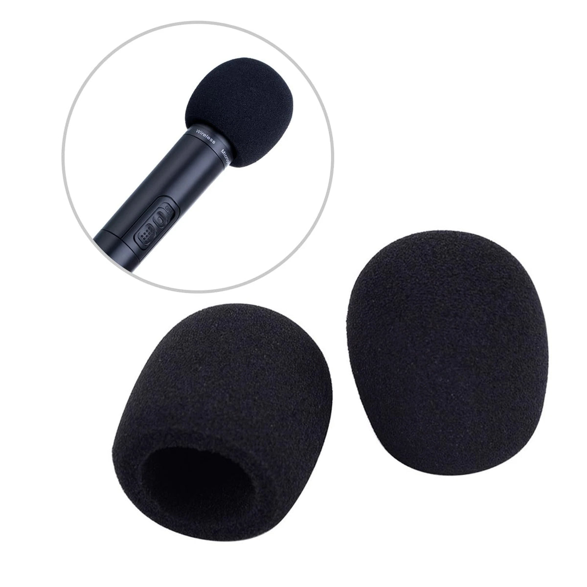 Mudder 5 Pack Foam Mic Cover Handheld Microphone Windscreen 171.5 cc, Black
