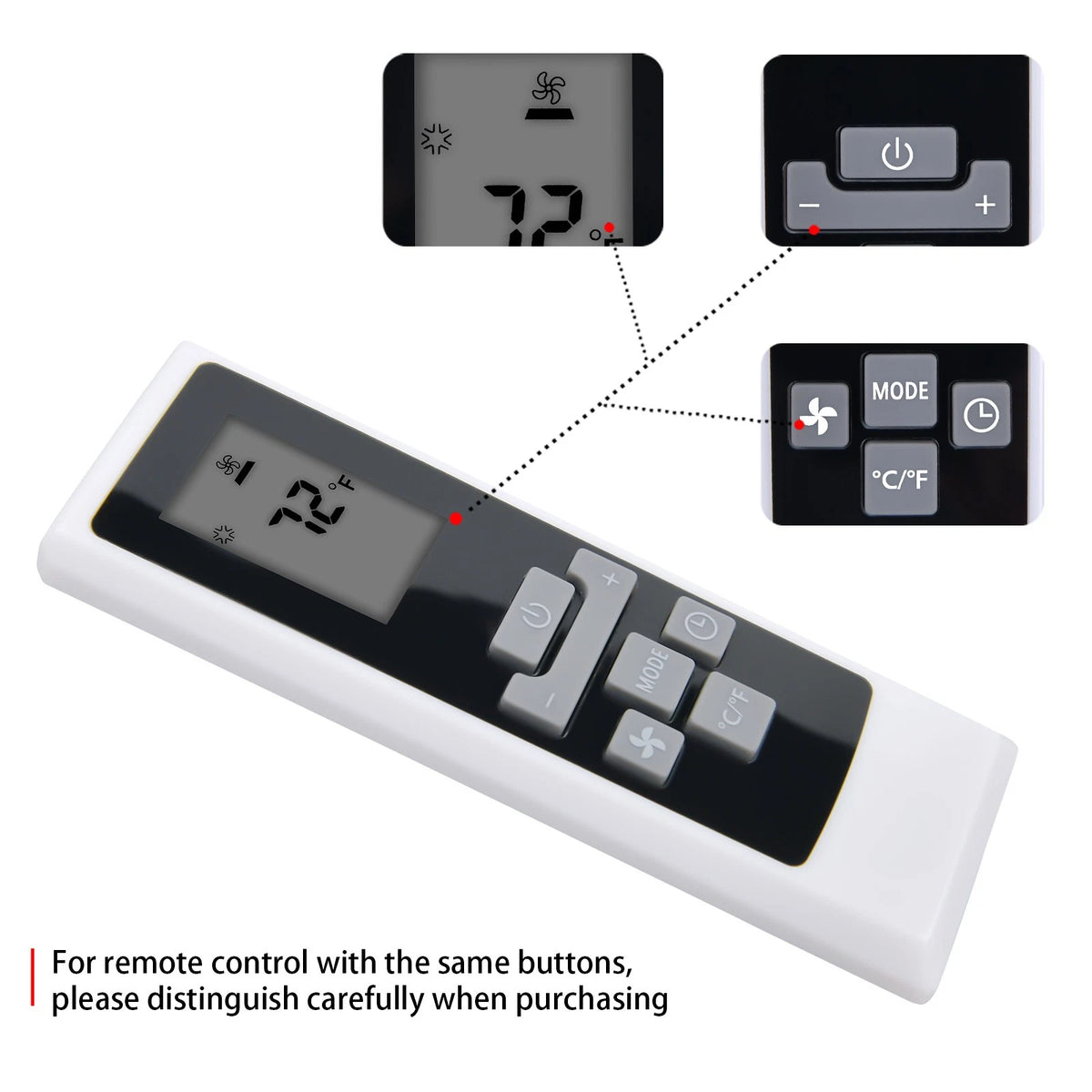 Remote Control For Delonghi AC Air 5515110111, 5515110331, 5515110401 NE2001