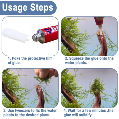 3 PCS Aquarium Glue, Aquascape Aquatic Plants Coral 3 pcs, 1