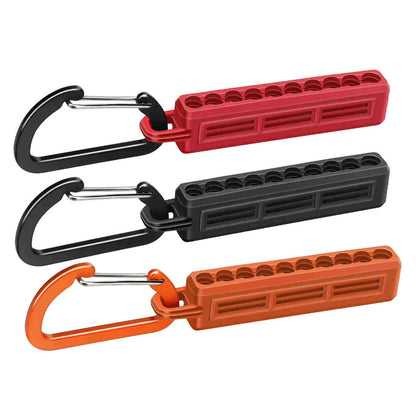 3x 1/4" Hex Bit Holder Storage Rail Power Drill Bit Organizer With Carabiner