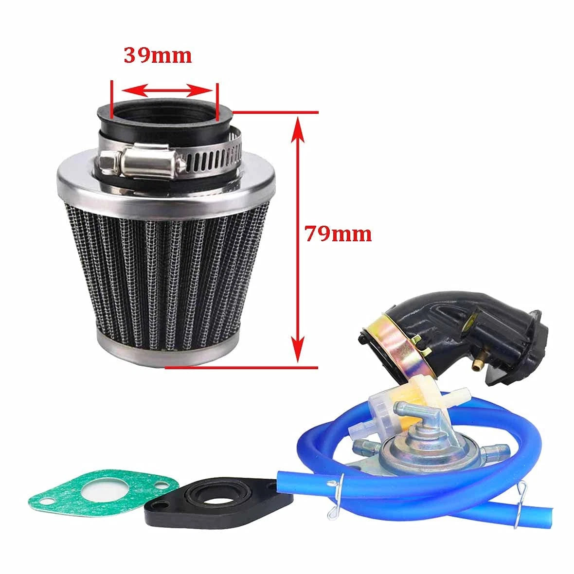GY6 50CC 49CC Carburetor with Air Filter Intake Manifold Replacement for...