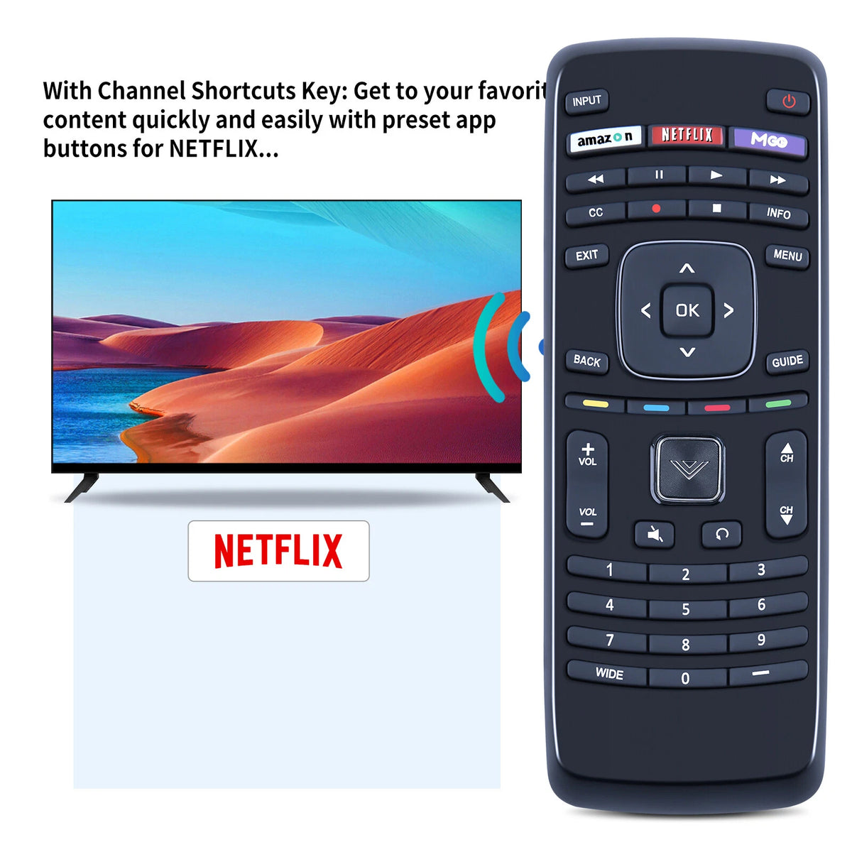 XRT112 Universal Remote Control For VIZIO All LED LCD HD 4K UHD HDR Smart TVs