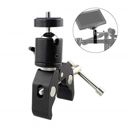 360° Rotate 1/4"-20 Ball Head Super Clamp Mount for DSLR Camera Tripod Monitor