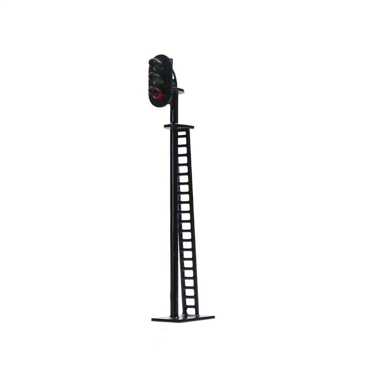 1:87 Scale Red Yellow Green Railway Signal Traffic Light Black Post With Ladder